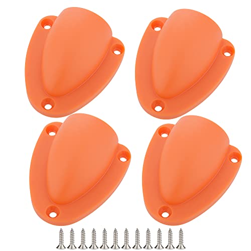 4 Stück Nylon 6,3 cm Marine Wire Cable Vent Cover Clamshell Vent for Boat Smooth Edge Dicke 0,3 cm Drahtentlüftungsabdeckung Clamshell Vent Free Install Screws Orange Cover
