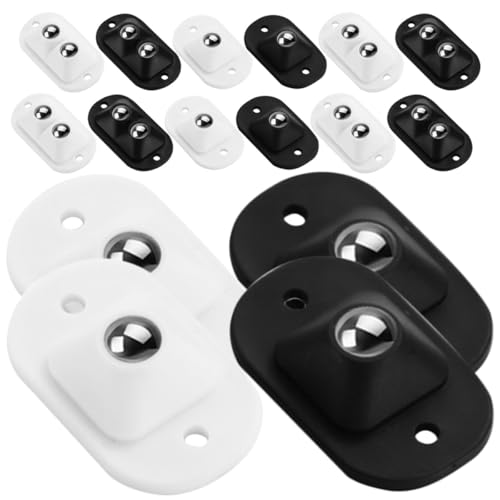 Ipetboom Ruedas Giratorias Adhesivas para Muebles 16 Piezas Mini Ruedas de Placa para Cajas de Almacenamiento Cubos de Basura y Electrodomésticos de Cocina Diseño sin Taladro Movilidad