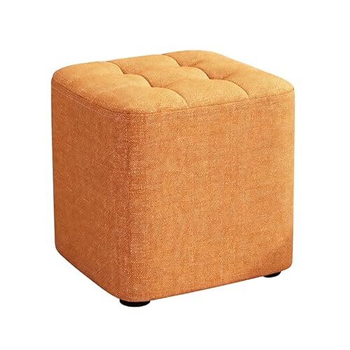ZPRYZHD Reposapiés Otomano con Asiento Cómodo,Taburete Reposapies, Compacto y Compacto, para Sala de Estar y Dormitorio(Orange,Small)