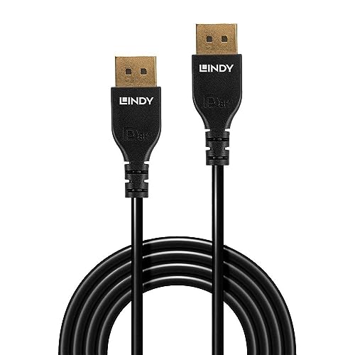 LINDY 36461 1m DisplayPort 1.4 Cable, Slim, Black - Image 2