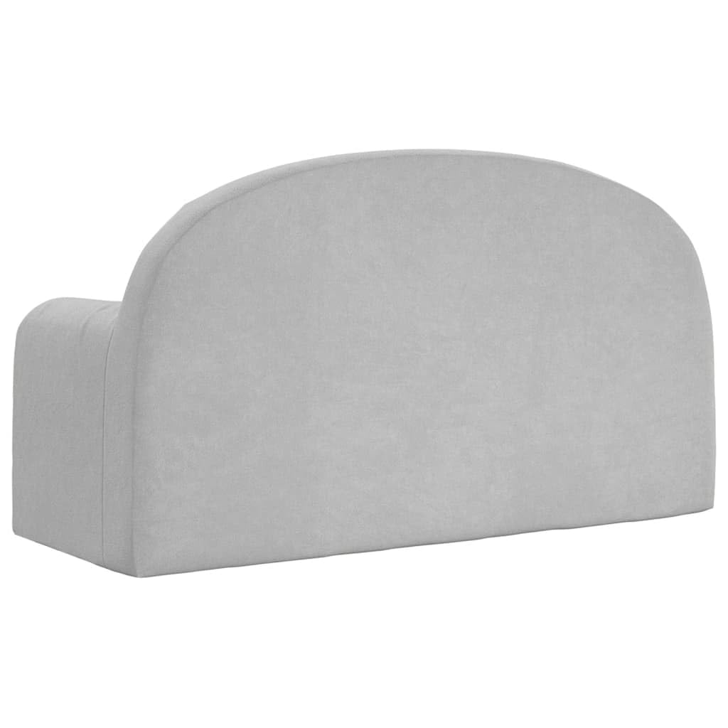 vidaXL Kinder Schlafsofa 2-Sitzer, 2-in-1 Kindersofa mit Schlaffunktion, Kindersessel Sofa Abnehmbarer Bezug, Kindercouch Couch Kindermöbel, Hellgrau Weicher Plüsch