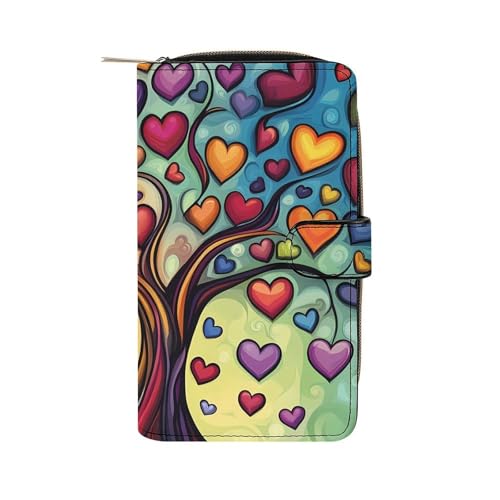 Pochette monnaie en cuir arbre de vie, un cadeau symbolique avec porte-carte d'identité