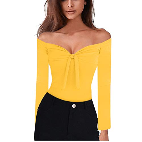 Xmiral-Top-con-Spalle-Scoperte-a-Manica-Lunga-con-Scollo-a-Barchetta-Sexy-Casual