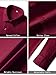 BBIBBI Wine red Long Sleeve Shirt Men Mens Burgundy Dress Shirts Button Down for Tuxedo Big and Tall Casual up Slim fit Men's Collared Cotton Fall Formal wear Untucked Maroon Burgundy XXXXL