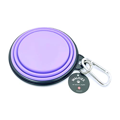 Ciotola da viaggio pieghevole per cani con moschettone (lilla 13 cm)