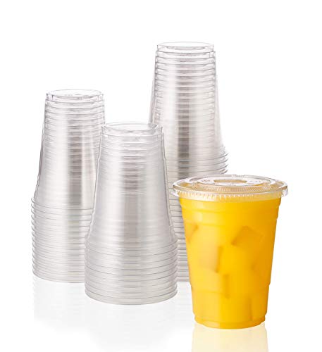 HARVEST PACK 16 oz Clear Plastic Cups with Flat Lids [200 SETS] - //coolthings.us