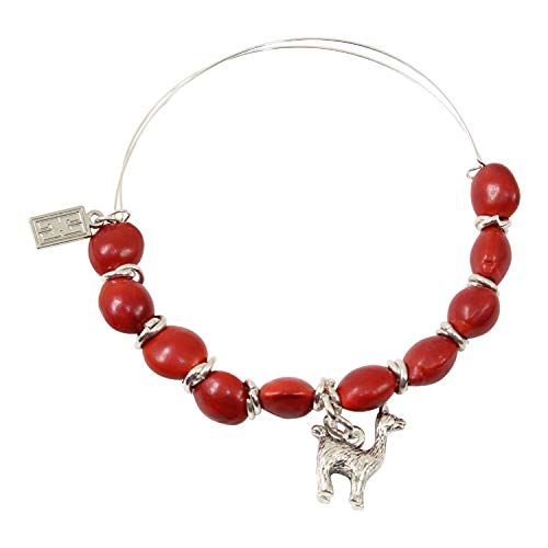 Image of EVELYN BROOKS Adjustable Bangle Bracelet (Multiple Charm Styles) for Women-w /Meaningful Good Luck Seed Beads - Handmade Jewelry | Great Gifts for Teen Girl Gifts & Great Addition to Girls Jewelry