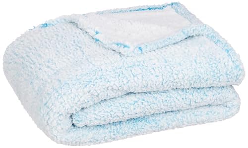 Image of amazon basics Polyester Single Bed Sherpa Blanket (270 GSM) | Polyester Single Layer (Blue)