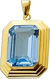 Aquamarin Anhänger Gold 333 8K synth. blauer Edelstein 12.6ct. Antikschmuck 1920