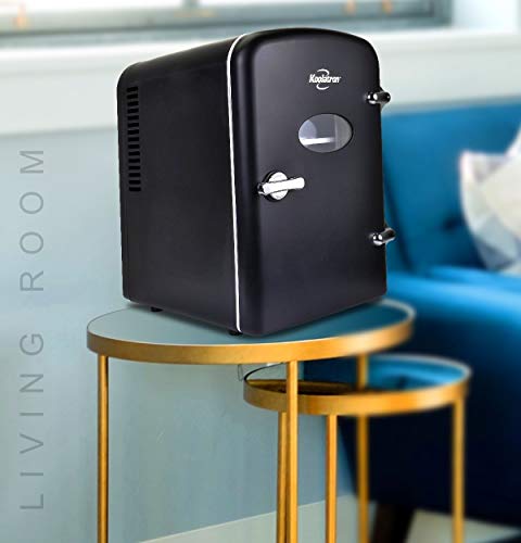 Koolatron KRT04-B Retro Personal Cooler 4 Liter/6 Can AC/DC Portable Mini Fridge, Thermoelectric Cooler in Black - for… - Image 7