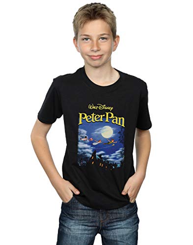 Image of Disney Boys Peter Pan Come with Me Homage T-Shirt Black 7-8 Years