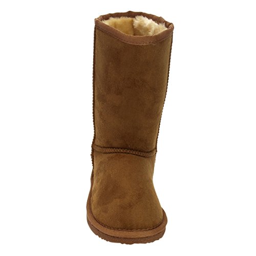 Kids Pull-On Faux Fur Lined Winter Snow Boots,Tan,43