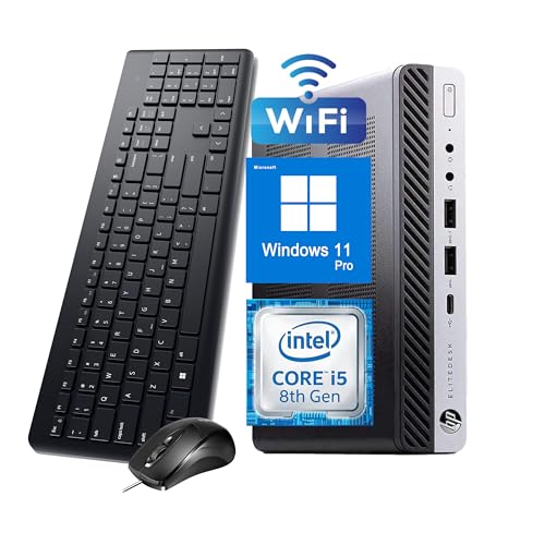 HP EliteDesk 800 G4 Mini Tiny Business Desktop Computer, Intel Core i5-8500T, 16GB DDR4 RAM, 512GB NVMe SSD, WiFi, Bluetooth, DisplayPort, Win11 Pro 64-bit (Renewed)