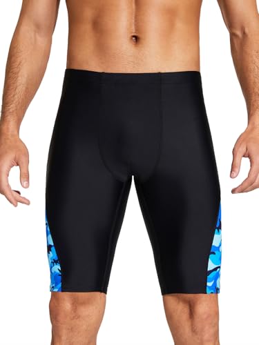 DEVOROPA Men's Swim Jammers Athletic Swimwear Racing Training Team Swimsuit Lap Competition Long...