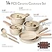 CAROTE 14Pcs Pots and Pans Set Non stick, Ceramic Cookware Set, Non-toxic Kitchen Cooking Set, PFAS and PFOA Free