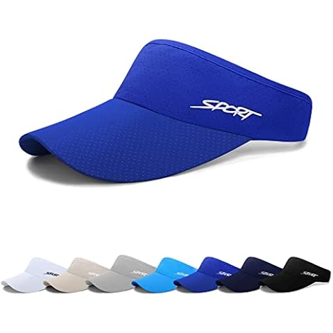 Sun Visor Hats - Unisex Golf Visor Womens Visors Quick Drying Running Visor Adjustable Tennis Cap Visor Hat for Women Men Blue Cover