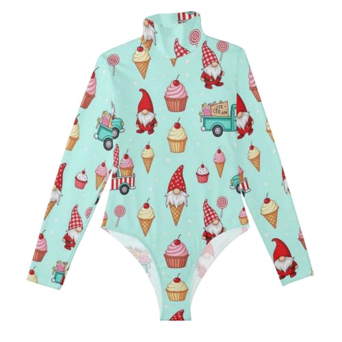 Body de manga larga vientre plano sin marcas con cuello alto de gnomos 1