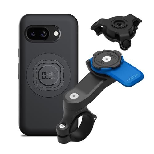 Image of Quad Lock Motorcycle Handlebar Mount Kit with Vibration Dampener and MAG Phone Case for Google Pixel 9a