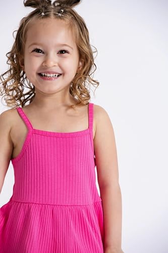 Image of monica + andy Ribbed Spaghetti Strap Dress, 100% Organic Kids Clothes for Girls, Girl Casual Dress