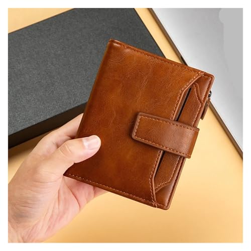 Men's Wallet Leather Short Multi-card PU Leather Pop Gift Box Gift(Brown)3