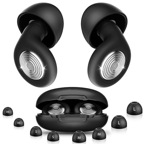 Ear Plugs for Sleeping Noise Cancelling, Soft Reusable Ear Plug, 45dB Earplugs for Noise Reduction, Ear Plugs for Concerts, Suitable for Noisy Environments, Travel,Hearing Protection (Black)