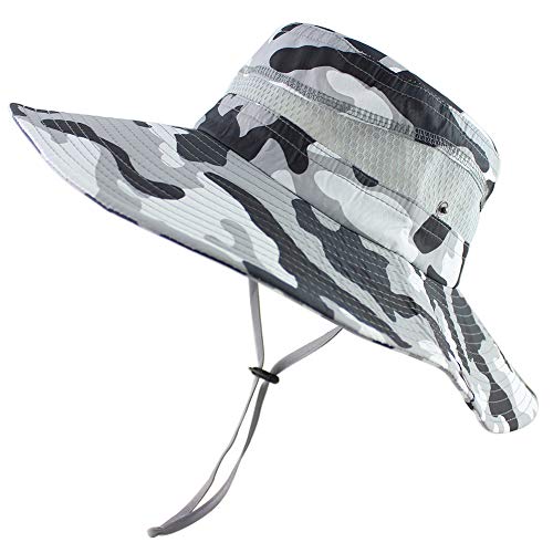 Summer Fishing Sun Boonie Hat Camouflage Outdoor UV Protection Large Brim Bucket Safari