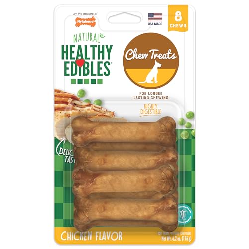 Image of Nylabone Healthy Edibles Dog Treats, Chicken Flavor, X-Small, 8 Count