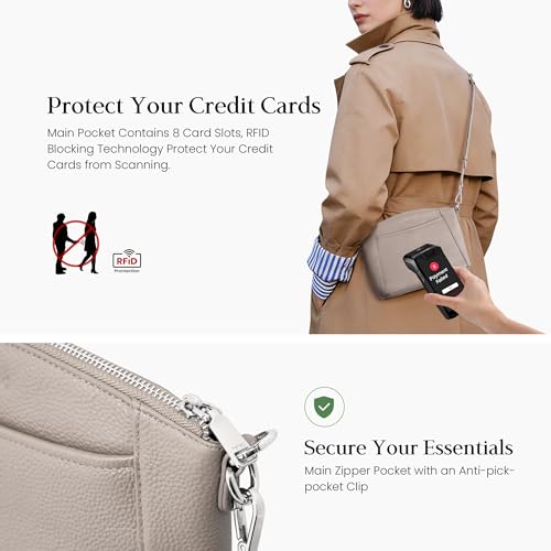 Image of befen Genuine Leather Anti-Theft Small Crossbody Bags for Women Cross Body Purse Handbags with RFID Blocking Card Slots