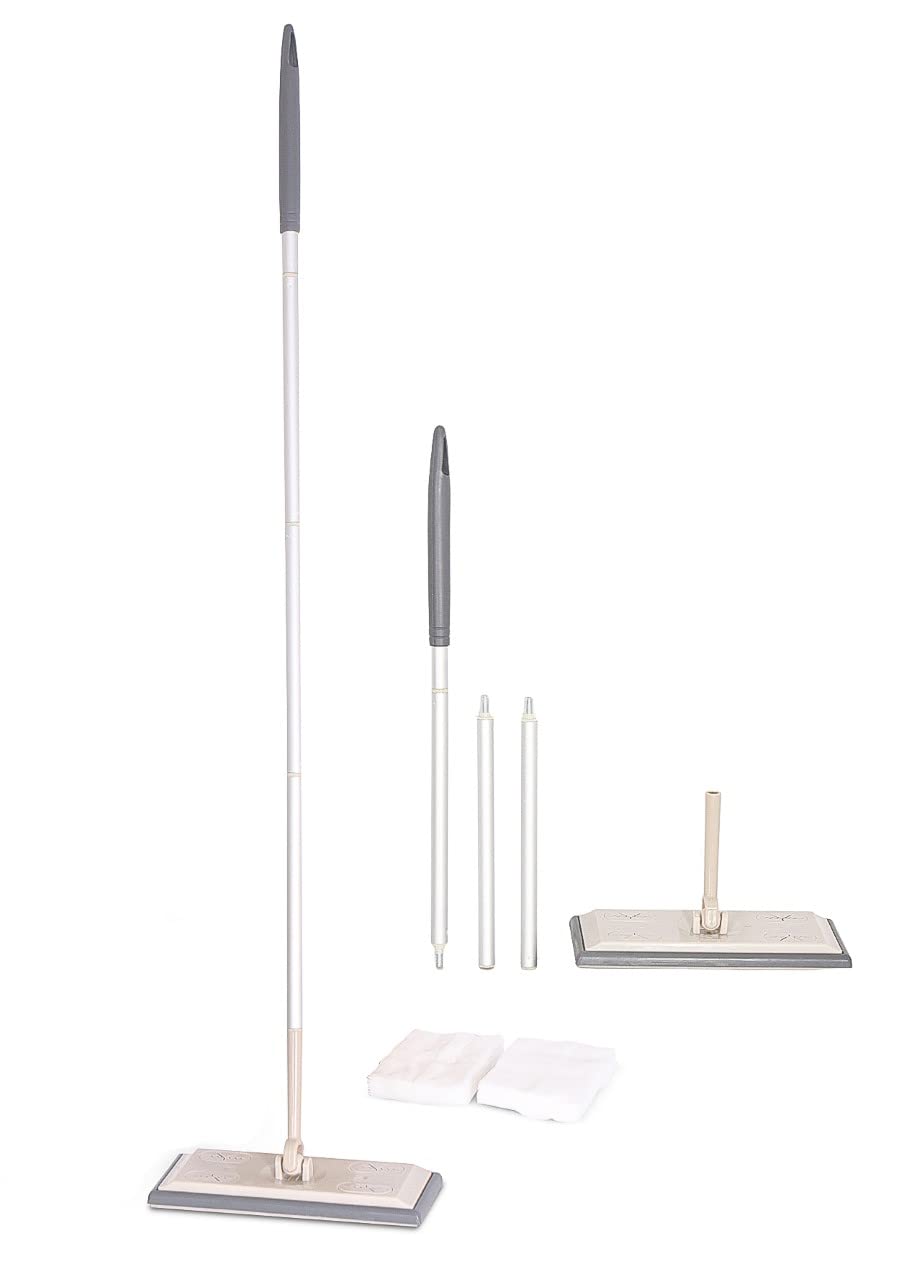 K-One Beige Dry Floor Wipes Sweeping Mop For Hardwood, Laminate, Tiles Cleaning Telescopic Handle Mop Comes With 20 Dry Floor Wipes Cloth