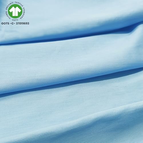 Image of HOMEMONDE Cotton 210TC Solid Fitted Bedsheet for King Bed Soft Premium Fitted Bedspread with 2 Pillowcases (78 x 78 Inches, Sky Blue) | Perfect for Home Decor & Gifting