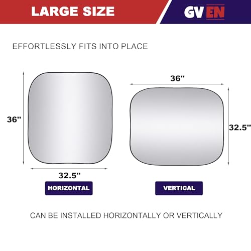GVEN Windshield Sun Shade Car Sunshade Truck Accessories Large-Size Front Window Shades Windshield Cover Visor for Full-Size MPVs, Vans, Trucks, SUVs, Tesla (Silver, L) by Gven - Image 2