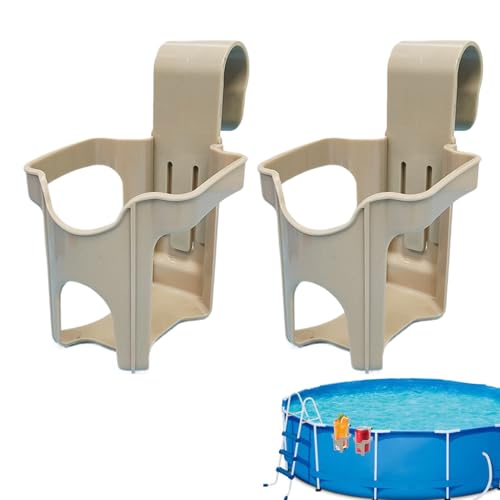 Portabebidas de piscina – Contenedor para bordopiscina – 2 portavasos colgantes para bebidas, alimentos, gafas de sol, juguetes