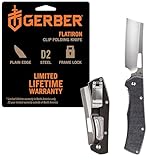 Gerber Gear Flatiron Folding Cleaver Pocket Knife, EDC Tactical Knife with Plain Edge Blade, Grey Micarta