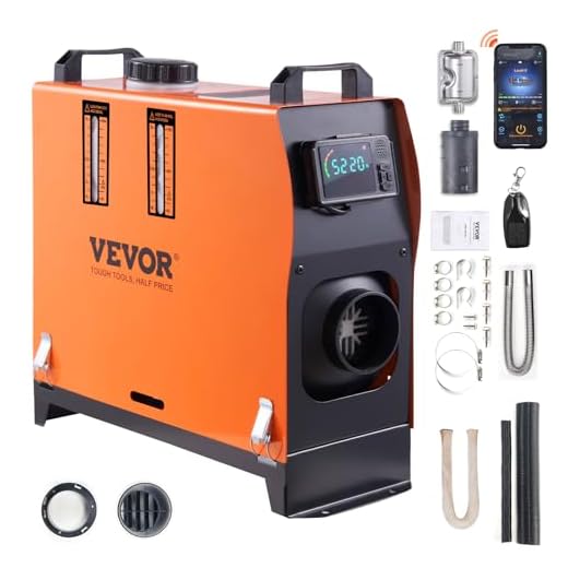 VEVOR Calefacción de Aire Diesel de 12 V 8 kW, calefacción de Aire de estacionamiento, Calentador de Aire diésel de 0,16 – 0,62 l/h con Pantalla LCD y Mando a Distancia, calefacción de Aire diésel,