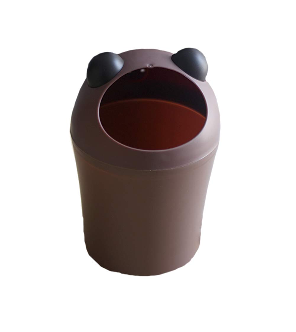 Top Estore Cute Bear Mini Desktop Trash Can Simple Bedside Paper Basket (Brown)