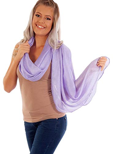 DOLCE ABBRACCIO by RiemTEX ® Schal Damen PRIMA DONNA Stola Tuch aus Wildseide in Fliederfarben Tücher in 31 Unifarben Halstücher Seidentuch Schals Damen Halstuch Seidenschal (Flieder)