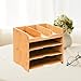 Milageto Wooden Desk Organizer Paper Storage Holder Multipurpose Mail Sorter Magazines File Dividers for Home Use School Folders Office