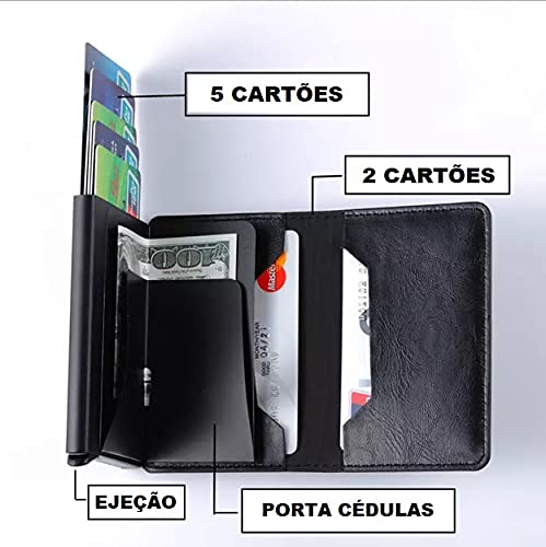 CARTEIRA PORTA CARTÕES AUTOMÁTICA ANTIFURTO RFID