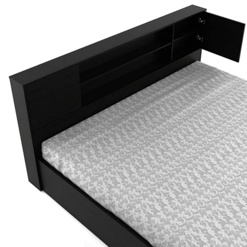 Image of Torque -Thomas Queen Size Bed with Box Storage for Bedroom (Light Brown)