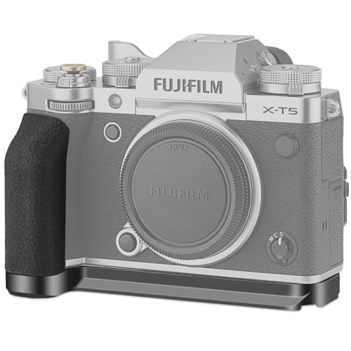 Haoge X-T5 Handgriff für Fuji XT5 Kamera L-förmiger Griff, mit ergonomischem Silikon-Seitengriff, Arca Swiss-Typenplatte für DJI RS2/RS-C2/RS3/RS3-PRO/Mini Gimbal-Stabilisator, Schwarz MHG-XT5B