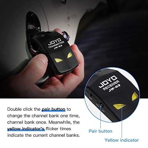 Joyo JW-03 2.4Ghz Wireless Guitar System 4 Channels Rechargeable Audio Wireless Transmitter Receiver thumb #7