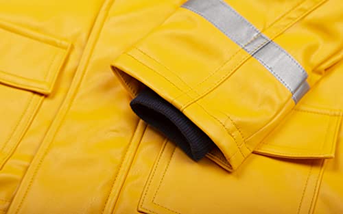 Image of Mud Kingdom Boys Rainslicker Hooded Rain Jacket PU Leather Outerwear Windproof Outdoor