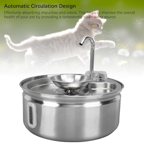 Fuente de agua para gatos de acero inoxidable, 3.2L miniatura 5