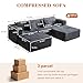 110 Corduroy Modular Sectional Boneless Sofa with 2 Ottomans, Convertible Cloud Couch with Deep Seats, Fluffy Memory Foam U Shaped Couch for Living Room, No Assembly Required (Gray)