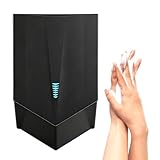 richigblosmum Commercial Hand Dryer - Automatic Sensor with 5-8s Fast Drying, Energy Saving, 1500W 94m/s Dual Airflow, Low Noise 55-60dB, Wall-Mounted for Bathroom/Restroom/Office Black