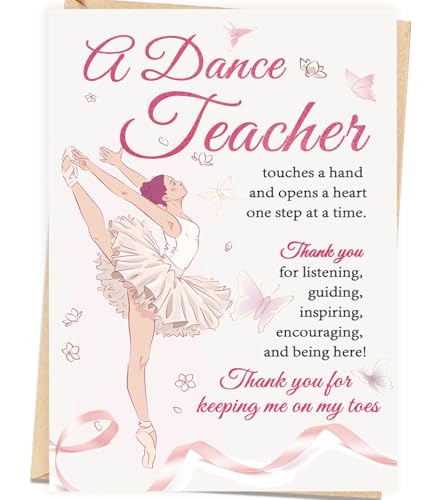 Londue Dance Teacher Appreciation Card Thank You Gift for Dance Teacher Ballet Teacher Dance Instructor Dance Coach Appreciation Card