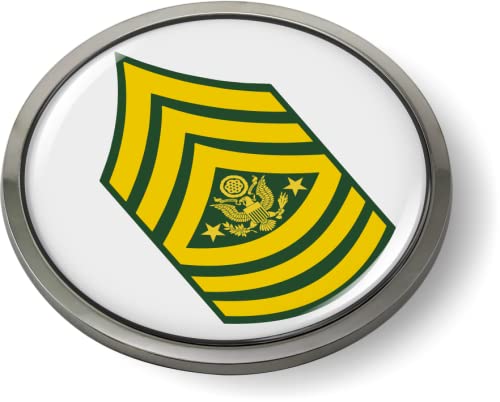 Image of US Army Rank CAR Emblem Metal Bezel - Sergeant Major of The Army E-9 (SMA) | Official U.S. Army Licensed Product, Enlisted Soldiers Insignia Chrome Badge, Sticker, made by BestLicensePlateFrames