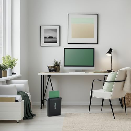 Hama Aktenvernichter P2 T2 E2 (Papierschredder mit Sicherheitsstufe, mit Einzug, auch für Plastikkarten, Streifenschnitt, inkl. 8l Papierkorb mit Sichtfenster) schwarz