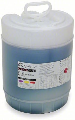 Spilfyter 410020 Kolor-Safe 5-Gallon Liquid Acid Neutralizer | Color-Change Formula for Safe Spill Response | Reduces Gas & Heat | Ideal for Small Acid Spills