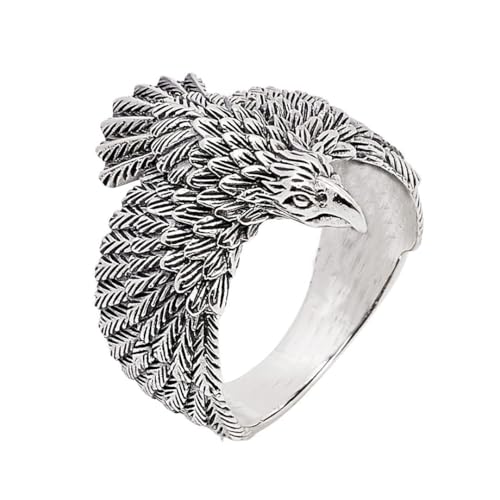 Bague pour homme en argent 925 anti-ternissement motif corbeau nordique viking taille P à Z